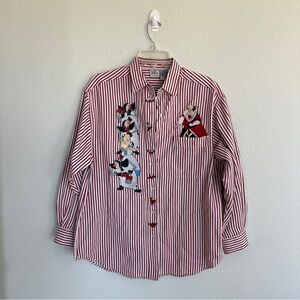 The Disney Store Vintage 90’s Alice in Wonderland Long Sleeve Button Down Size L